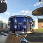 Imagem de Caixa para bateria - PHX Music Azul Rajado 14x8 - Casco em Basswood e aros Triplo Flange