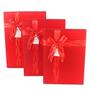 Imagem de Caixa Para Presente Decorada Vermelha Kit 3Peças Laço com Bolinhas