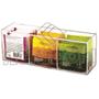 Imagem de Caixa Porta Chá / Organizador de Sachês Com Divisórias 3 Compartimentos e Tampa Articulada em Acrílico Cristal / Transparente - Acribom