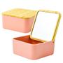 Imagem de Caixa Porta Objetos Joias Brincos Anéis Com Espelho Bambu