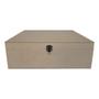 Imagem de Caixa Quadrada com Dobradiça e Fecho Personalizado 30x30x10 Kit 3un Mdf Madeira