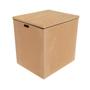 Imagem de Caixa Retangular Grande com Alça Tampa Sapato 52x43x53 Mdf 4mm Madeira