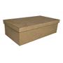 Imagem de Caixa Retangular Tampa Sapato com 3 Divisorias Kit 10un 28x15x8 Madeira Mdf