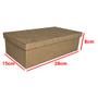 Imagem de Caixa Retangular Tampa Sapato com 3 Divisorias Kit 10un 28x15x8 Madeira Mdf