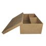 Imagem de Caixa Retangular Tampa Sapato com 3 Divisorias Kit 10un 28x15x8 Madeira Mdf