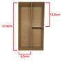 Imagem de Caixa Retangular Tampa Sapato com 3 Divisorias Kit 10un 28x15x8 Madeira Mdf