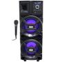 Imagem de Caixa Som Amplificada Bluetooth 1100W Rms Mp3 Usb Led Tws Woofer ACA 1101 Duplo 8 Black Microfone