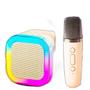 Imagem de Caixa Som Karaokê Led Rgb Bluetooth Microfone Sem Fio