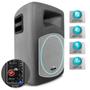 Imagem de Caixa Som Shutt Ativa Bivolt 480W Subwoofer Connect 12 Pol + Driver Titanium Bluetooth USB LED