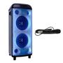Imagem de Caixa Som Torre Polyvox Bluetooth 2000W + Microfone com fio