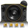 Imagem de Caixa Som Trio Automotivo Three Side Shutt 950w Subwoofer Beatz 12 Pol 2 Driver 2 Tweeter LED Neon