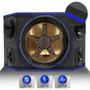 Imagem de Caixa Som Trio Bomber 3 Lados 600w RMS Subwoofer New Edge 12 Pol + Driver + Tweeter Pancadão LED