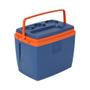 Imagem de Caixa Térmica Cooler Bel 18 Litros Azul E Laranja Crepúsculo Com Alça Para Transporte E Trava De Segurança
