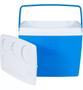 Imagem de Caixa Térmica Cooler Culler Culer 19L Cor Azul 24 Latas Para Camping Praia Piscina Pesca Tampa Encaixe Latinhas