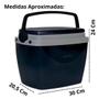 Imagem de Caixa Termica Preta Cooler Pequeno 6 L + Garrafa Squeeze Azul 500 Ml Lanches e Bebidas  Kit 