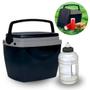 Imagem de Caixa Termica Preta Cooler Pequeno 6 L + Garrafa Squeeze Preta 500 Ml Lanches e Bebidas Kit