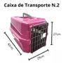 Imagem de Caixa Transporte Dog Plástica N2 Rosa + Escova Rasqueadeira