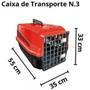 Imagem de Caixa Transporte Médio N3 + 2 Comedouro Inox Antiderrapante