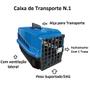 Imagem de Caixa Transporte Pet N1 Azul + 2 Comedor Chalesco Ração Água