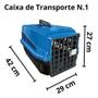 Imagem de Caixa Transporte Pet N1 Azul + 2 Comedouro Chalesco 150ML