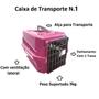 Imagem de Caixa Transporte Pet N1 Rosa E Escova Profissional Pelos Pet