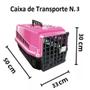 Imagem de Caixa Transporte Pet Plástica N3 Rosa + Brinquedo Corda Pet