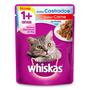 Imagem de Caixa Whiskas Sachê Para Gatos Ca Sabor Carne Alimento para Gatos castrados caixa 18 unidades de 85g