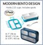 Imagem de Caixas Alm/Lanches Bento-Box MINI  2 Unids.  Sem BPA  Azul-Marinho e Azul