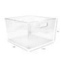 Imagem de Caixas de armazenamento Isaac Jacobs XL de plástico transparente com alças, pacote com 3