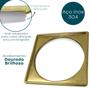 Imagem de Caixilho Dourado Porta Grelha 15x15 Aço Inox 304 Para Ralo Suporte Quadrado Porta Ralo Box Banheiro Lavanderia Ralo 15cm Quintal Sacada Gold Brilhoso