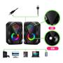 Imagem de Caixinha de Som Gamer P/ Computador Notebook PC Console Smartphone LED RGB Luzes USB P2 Potente Resistente Caixa