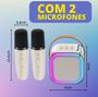 Imagem de Caixinha Microfone Duplo Bluetooth Sem Fio Youtube Karaoke Infantil