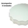 Imagem de Cake Board 22 Cm Base para Bolo Ondulada 5 Unidades Mdf Branco  Digoarts 