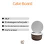 Imagem de Cake Board 35cm em Mdf Branco 3mm Para Confeitaria e frios Borda Liso Com 10 Tabuleiros para bolos