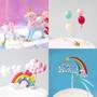 Imagem de Cake Topper MOVINPE com 2 Unicórnios Mágicos e 1 Arco-Íris
