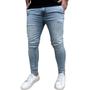 Imagem de Calça Alfaiataria Jeans Social Azul Clara Skinny Masculina