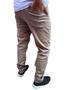 Imagem de calça básica masculina caqui sarja varias cores com elastano fechamento em botão