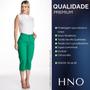 Imagem de Calça Capri Feminina HNO Sarja Cintura Alta Basic Verde