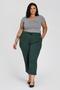 Imagem de Calça Capri Feminina Plus Size Malha Ribana Canelada Com Elástico E Cordão - Serena
