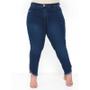 Imagem de Calça Capri Plus Size Feminina Jeans Escuro Cintura alta Taiga Jeans com Lycra Barra desfiada