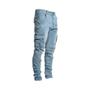 Imagem de Calça Cargo Jeans Masculina Slim Fit - Cintura Média, Vários Bolsos e Lavagem Casual