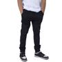 Imagem de Calça Cargo Jogger Sarja Masculina com 5 Bolsos e Punho Ajustável