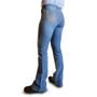 Imagem de Calça Carpinteira Flare Jeans Feminina Country Azul Bordada