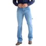 Imagem de Calça Carpinteira Masculina Jeans Country Reta Bolso Bordado