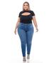 Imagem de Calça Cigarrete Cintura Alta Plus Size Fact Jeans L084