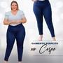 Imagem de Calça Cotton Dins Plus Size Cós Alto Modelador Para Gordinhas