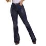 Imagem de Calça Country Feminina Jeans Flare Strass Cristal/Dourado Amaciado - Rodeo Farm