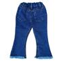 Imagem de Calça Country Infantil Jeans Bordada Cavalo Flare Pra Menina