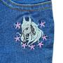 Imagem de Calça Country Infantil Jeans Bordada Cavalo Flare Pra Menina