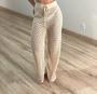 Imagem de Calça De Praia Feminina Croche Tricot Pantalona Saida Verão